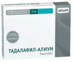 Тадалафил-Алиум, таблетки покрытые оболочкой пленочной 5 мг 30 шт