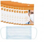 Маска медицинская одноразовая, 3 шт 3-х слойная на резинках голубая инд. упак. 2400003675805