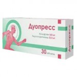 Дуопресс, таблетки покрытые пленочной оболочкой 160 мг+12.5 мг 30 шт