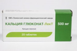 Кальция глюконат-ЛекТ табл. 500 мг 20 шт.