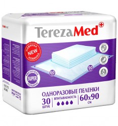 Пеленки одноразовые, Terezamed (Терезамед) р. 60смх90см №30 супер