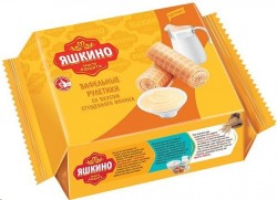 Рулетики вафельные Яшкино со сгущенным молоком 160 г